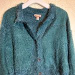 Willow & Root Green eyelash knit cardigan sweater size small Blue Photo 7