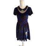 DOCTOR WHO Velvet BBC Galaxy Print Collared Dress Size Medium Blue Photo 4