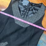 Knitted Dove wool tweed dress sleeveless bird appliqué size medium black gray Photo 7