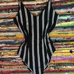 Striped Bodysuit Black Size XS Photo 0
