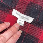 BeachLunchLounge Womens Flannel Plaid Button Down Shacket Red Black Size Large Photo 3