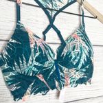 PINK - Victoria's Secret VS PINK Teal Tropical Date Night Push Up Wireless Racerback Lace Bralette Small Photo 6