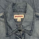 True Religion  Y2K Button Front Chambray Western Rodeo Top Size XS Photo 6