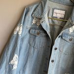The Style Between Us Women's Light Blue Denim Jacket with Butterfly Embroidery Photo 1