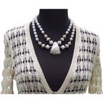 Cache Peek A Knit Sequins Kissed Sweater Top New Cardigan TUSSAN Silk NWT $118 Photo 1