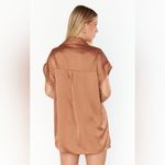 Show Me Your Mumu Best Day Button Up In Copper Luxe Satin Photo 5