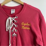 PINK - Victoria's Secret  University of Minnesota Lace Up Oversized Sweatshirt Top S Photo 3
