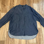 COS  Blue Hidden Button Up High Neck Modest Denim Long Sleeve Photo 0