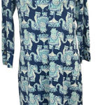 Lilly Pulitzer  Blue Sophie Dress Stretch Jersey Elephant Print Preppy Resortwear Photo 0