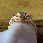 Polki Moissanite Ruby Sterling Silver Ring Size 9 Gold Photo 1