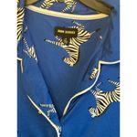 Women's Two Piece Pajama Set PJs Room Service blue Zebras size Large Photo 3