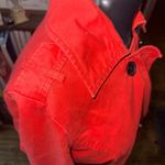 Old Navy bright red lightweight peacoat L minimalist trench coat Photo 1