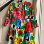 J.Crew S Popover Ratti Jardin Floral Rainbow Mini Dress Ruffle Tired Pockets Photo 2