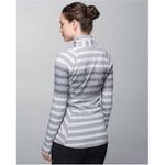 Lululemon Race Your Pace Gray Striped 1/2 Zip Pullover Photo 1