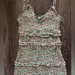 Olivaceous  Floral Ruffle Mini Dress S Photo 1