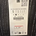 ZARA  Sheer Black Silver Striped Button Down Shirt Blouse Top Tie Neck Beaded NEW Photo 2