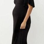 A pea in the pod black vneck maternity midi dress size small Photo 0
