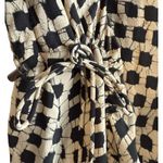 Stunning Thakoon Ruched Waist Batic Print Silk Chiffon MIDI Shift Dress‎ Size 8 Black Photo 3