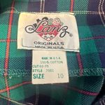 Lanz Originals Tartan Plaid Flannel Dress Size 10 VINTAGE 1980's Blue Photo 4
