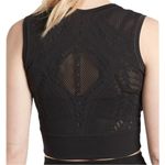 Athleta  Black Cropped Ujjayi Laser Cut Sleeveless Top size Small Photo 2