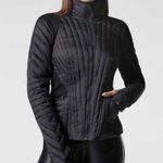 Blanc Noir Motion Panel Zip Puffer Jacket Black Hooded Size XS Mixed Media Photo 7