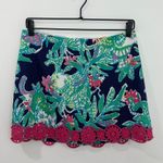 Lilly Pulitzer Tate Skirt Bright Navy Trunk Show Blue Green Floral size 4 Photo 0