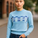 NWOT ~ COULOIR Wool Light Blue Mock Turtleneck Sweater ~ Women's Size SMALL Photo 0