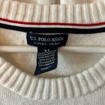 U.S. Polo Assn. U.S. polo white sweater navy blue letters xl Photo 2