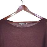 Vince Maroon Wool Silk & Alpaca Knit Blend Sheer 3/4 Dolman Sleeve Tunic Top Photo 3