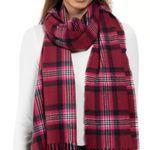 Jenni  Wine Plaid Scarf NWT Photo 0