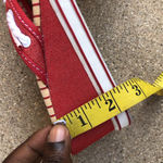 Y2K 2000s American Eagle Chunky Platform Wedges Thong Sandals Red Striped Boho Sporty Flip Flop Size 7 Photo 5