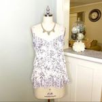 CAbi White Tank Top Ruffled Printed Cami Small Photo 4