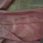 Burgundy leather like jacket size small women's, super cute style by do… Red Photo 1