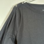 Lands' End  Black 3/4 Sleeve Boat Neck Nautical Blouse Shirt XL EUC #2439 Photo 3