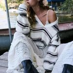 Free People  Kennedy Stripe Pullover in Ivory Size X-Small Photo 11