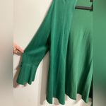 Alfani  Open Front Cardigan Bell Sleeve Green Womens small Rayon Preppy Bright‎ Photo 4
