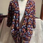 LuLaRoe Lindsay Blue Geometric Print Kimono Photo 0