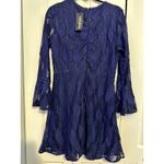 Boohoo  flare sleeve‎ lace dress in navy NEW US 10 Photo 6