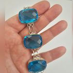 Blue Topaz Gemstone 925 Silver Bracelet Photo 4