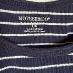 Motherhood  Womens Tank Top Navy Blue White Striped Ribbed Size‎ L Photo 4