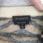 Talbots Pure Cashmere Top Medium Brown Black Tiger Stripe Animal Print Photo 6