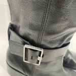 via spiga  Garnett Boots Size 6.5 Black Zipper Buckle Tall Leather Heeled Western Photo 5