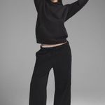 SKIMS  Boyfriend Fleece Straight Leg Pant in Washed Onyx, Size X-Small Photo 1