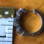 Natural Aquamarine Blue Sapphire Sterling Silver Hoop Earrings Photo 4