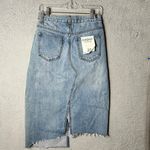 Evidnt Los Angeles Denim Skirt Womens 27 Blue Distressed Raw Hem Jean Skirt Photo 5