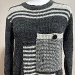 Vtg Unbranded Rare Design Patchwork Sweater Women S Gray Tunic Grandma Chunky Photo 1