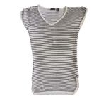 Tahari  Striped V Neck Cap Sleeve Sweater Dress Cover Up White Black Size S Photo 1