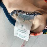 Kona Sol One Piece Swimsuit Shelf Bra Crossover Straps Floral Teal Blue M Photo 3