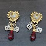 Arizona Jeans Vintage  Co. Gold-tone Heart Beaded Drop Earrings Photo 7
