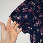 Louna Navy Blue Floral Puff Sleeve Romper Size Large Photo 5